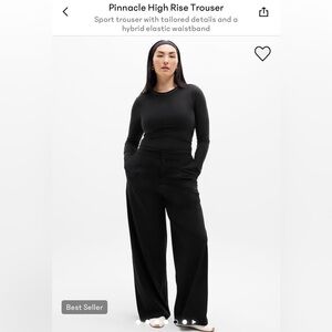 Athleta Black Wide-Leg Pinnacle High-Rise Trousers